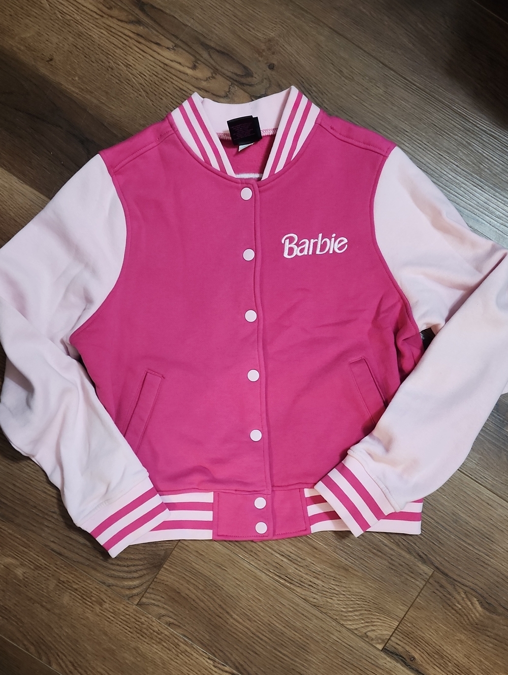 Barbie Varsity Snap Button Fleece Jacket